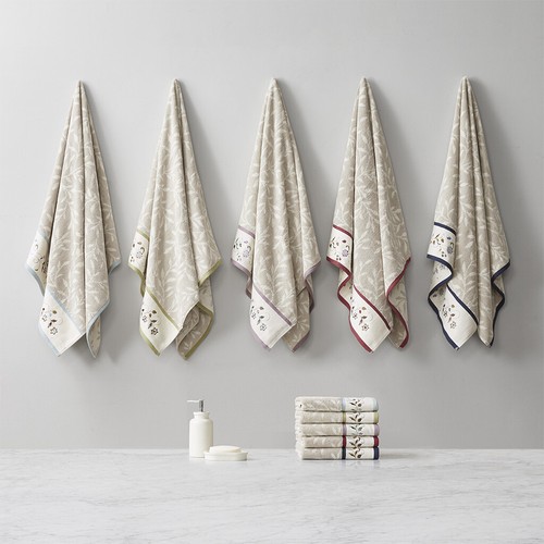 Embroidered Cotton Jacquard 6 Piece Towel Set - Picture 6 of 8