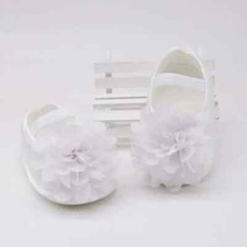 Baby Sneakers Toddler Girl Chiffon Flower Elastic Prewalkers Band Walking Shoes