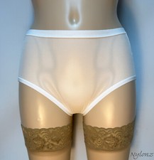 NYLONZ UK Stretch Sheer Panties FULL WHITE - All See Through - All Sizes