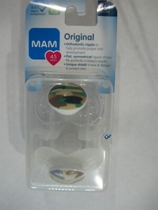 2 MAM Pacifier 16+ BPA/BPS Free Multi tone brown green Camo