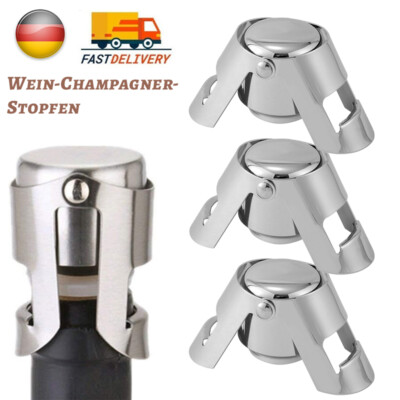 3x Stainless Steel Sparkling Prosecco Bottle Sealer Saver Wine Champagne Stopper