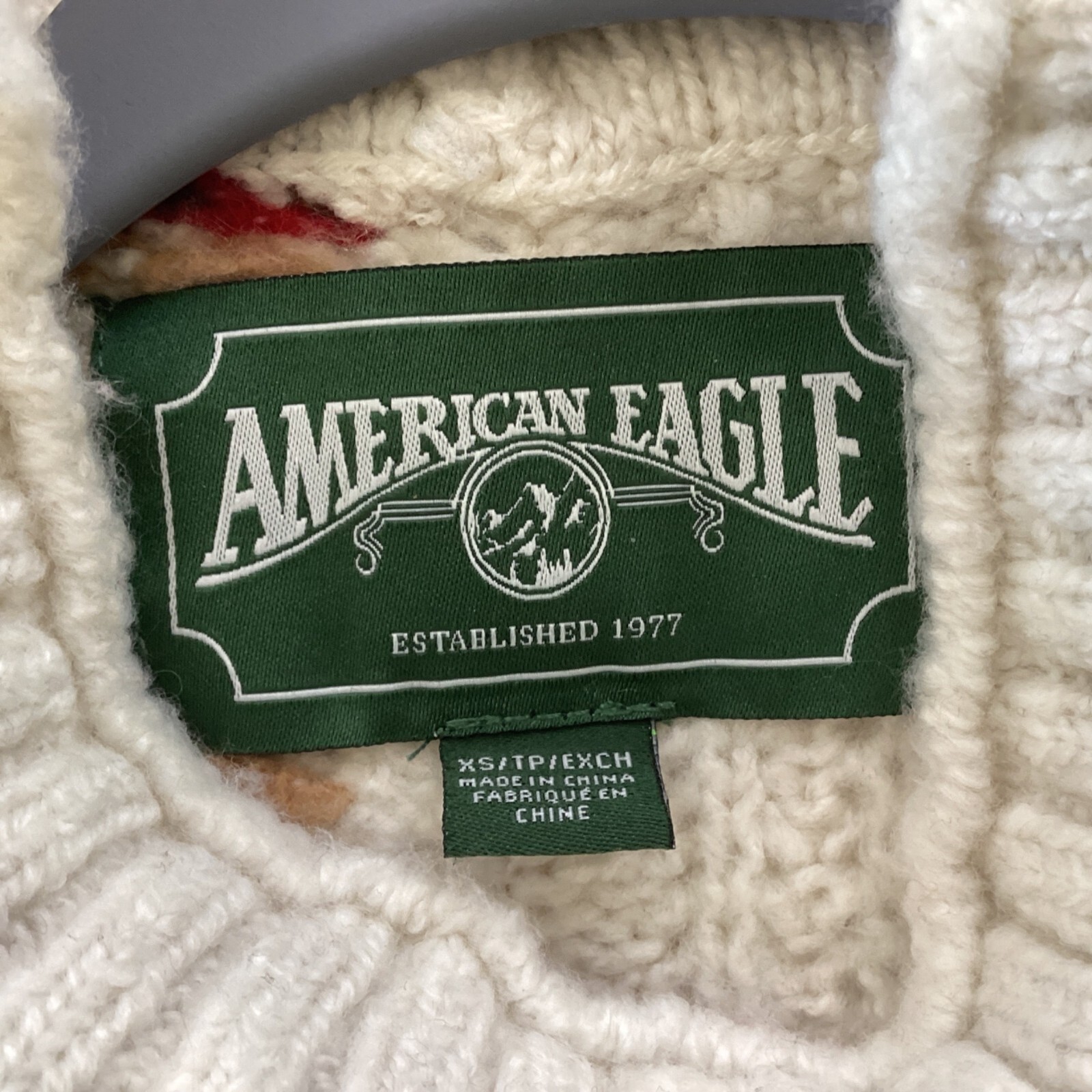 American Eagle Nordic multi-pattern Sweater size … - image 4