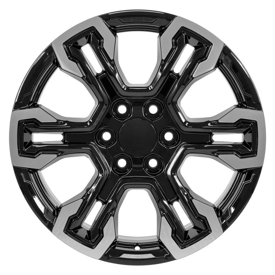 20" Black 14089 Wheels, Goodyear Tires Set Fits Sierra Yukon Escalade - Image 2 of 4