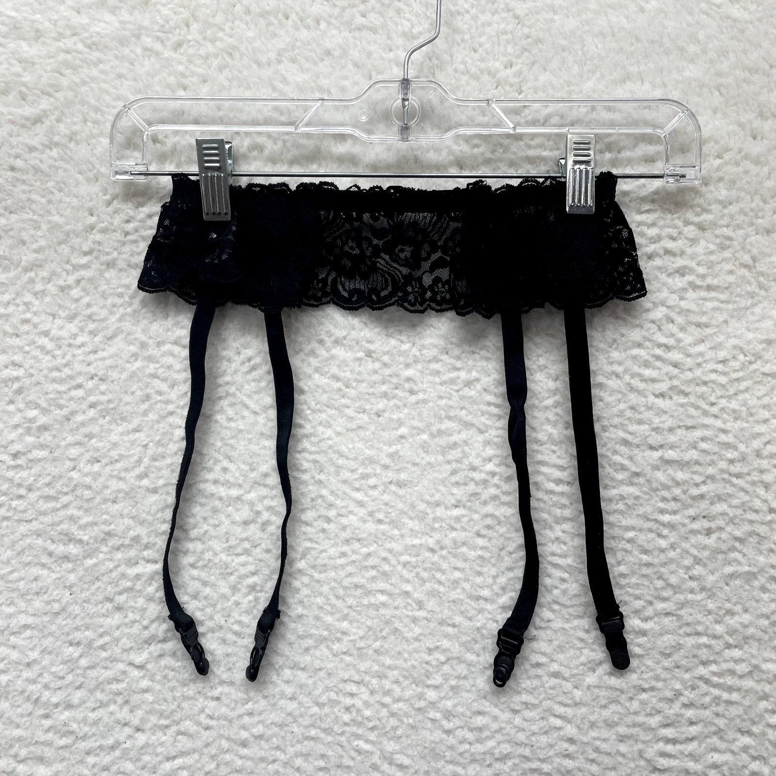 Jarretière vintage Christian Dior sangle XS petite dentelle noire maille créateur sexy