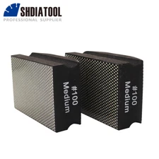 SHDIATOOL 2pcs #100 Diamond Hand Polishing Pads Sanding Granite Marble Porcelain