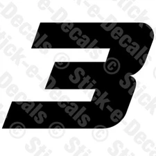 Number THREE 3 Vinyl Die Cut Decal Sticker - RACING NUMBER Custom A4