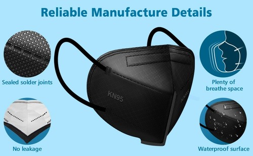 KN95 Face Mask, 30 Pack Cup Dust Safety Face Masks, 5-Ply Breathable and Comfort - Foto 2 di 6