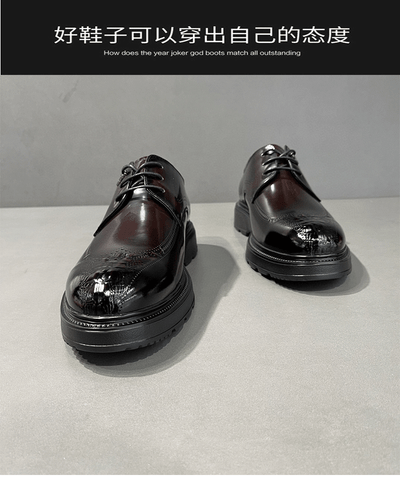 Lace Up Men Carved Brogue Formal Dress Real Leather Party Shoes Wedding Business - Picture 7 of 16