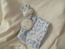 LITTLE GIRAFFE White Blue Lovey Baby Security Blanket Petite L amour 11"