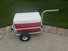 Angler's Lil Mate Cart 600 Fishing Cart 4 Pole Holder Cooler Incl New Wheels