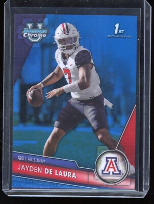 Jayden De Laura 2023 Bowman Chrome University Blue Refractor RC #/199 Arizona