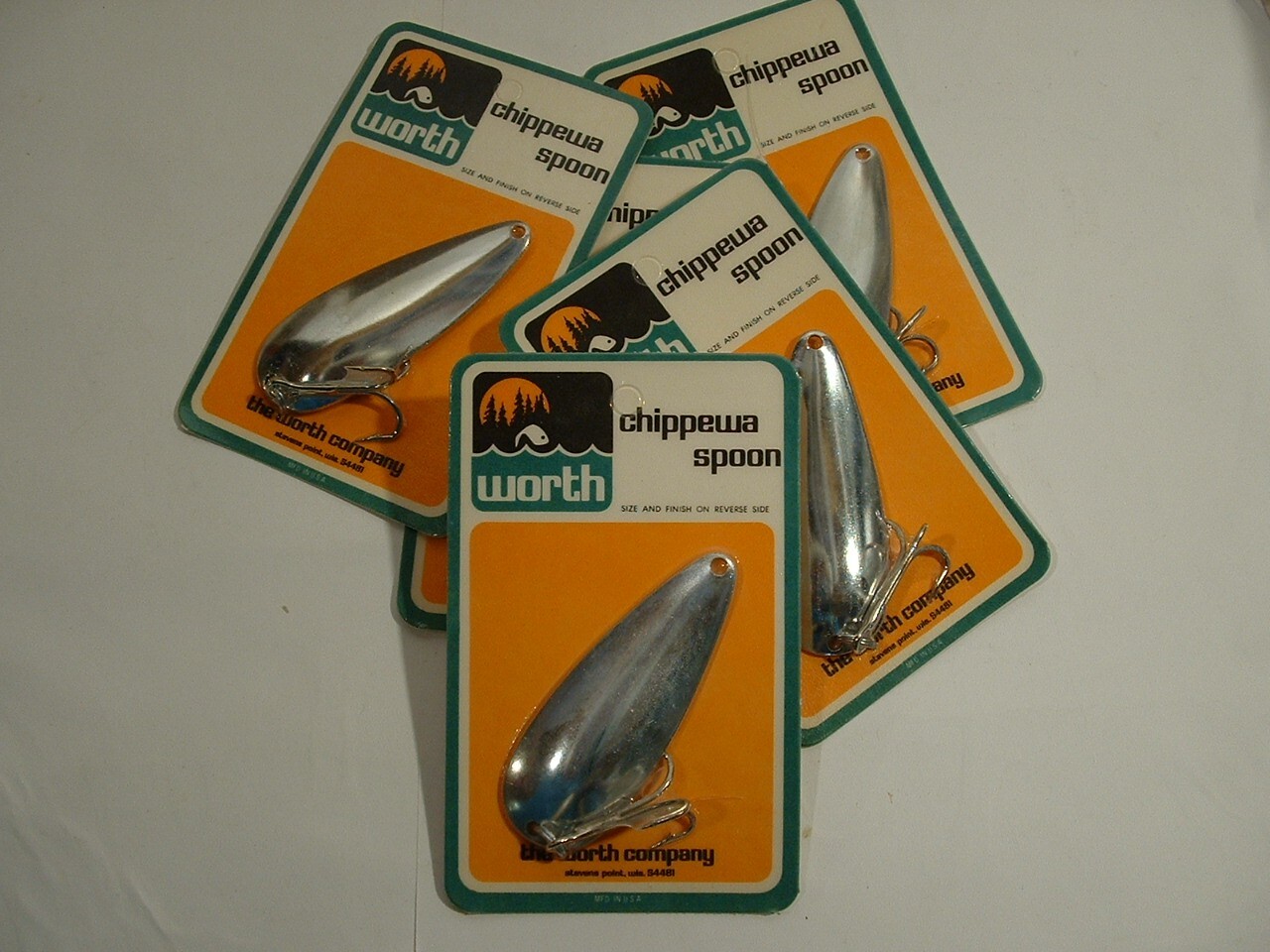 5 Vintage Worth Tackle Chippewa NOS "Polished Nickel" Casting Fishing
