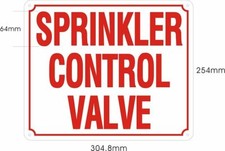 Sprinkler Control Valve Sign Aluminium Reflective, White 10x12 --REF24-1027