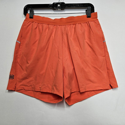 FLX Men s Running Shorts Outdoor Active Perforated With Lining Orange NWT