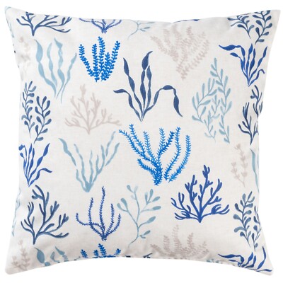 Kissenbezug Sea Coral. Marineblaues Marine Algenmuster. 17x17'' Vierkant