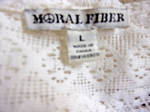 VTG MORAL FIBER SZ L LACY 3/4 BELL SLEEVES BOHO BEACHY COVER UP DUSTER TOP - Picture 7 of 7