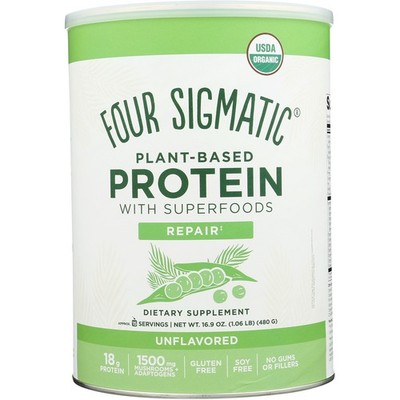 Four Sigmatic Organic Plant Based Protein Powder Unflavored 16.9 Oz Rice