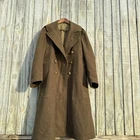 VINTAGE WWII WW2 Green Wool Army Trench Coat Overcoat Military Rare 38R