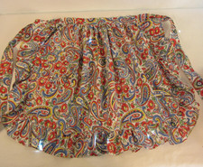 Vintage Floral Paisley Half Apron, Multi Colored with Ruffled Pocket and Edges