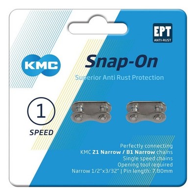 KMC Snap-On Kettem Verschlussglied Verbinder Narrow EPT 2 Stück 3/32'' Silber