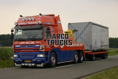 LKW Foto DAF CF Abschlepper Niederlande orange VERWEIJ'S TRUCKING LOPIK H #i2hh
