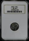 1942 Dimes Winged Liberty Head or Mercury NGC MS-66