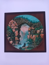 Antique Magic Lantern Slide Of A Natural Bridge, Amazing Rock Formation, Colour