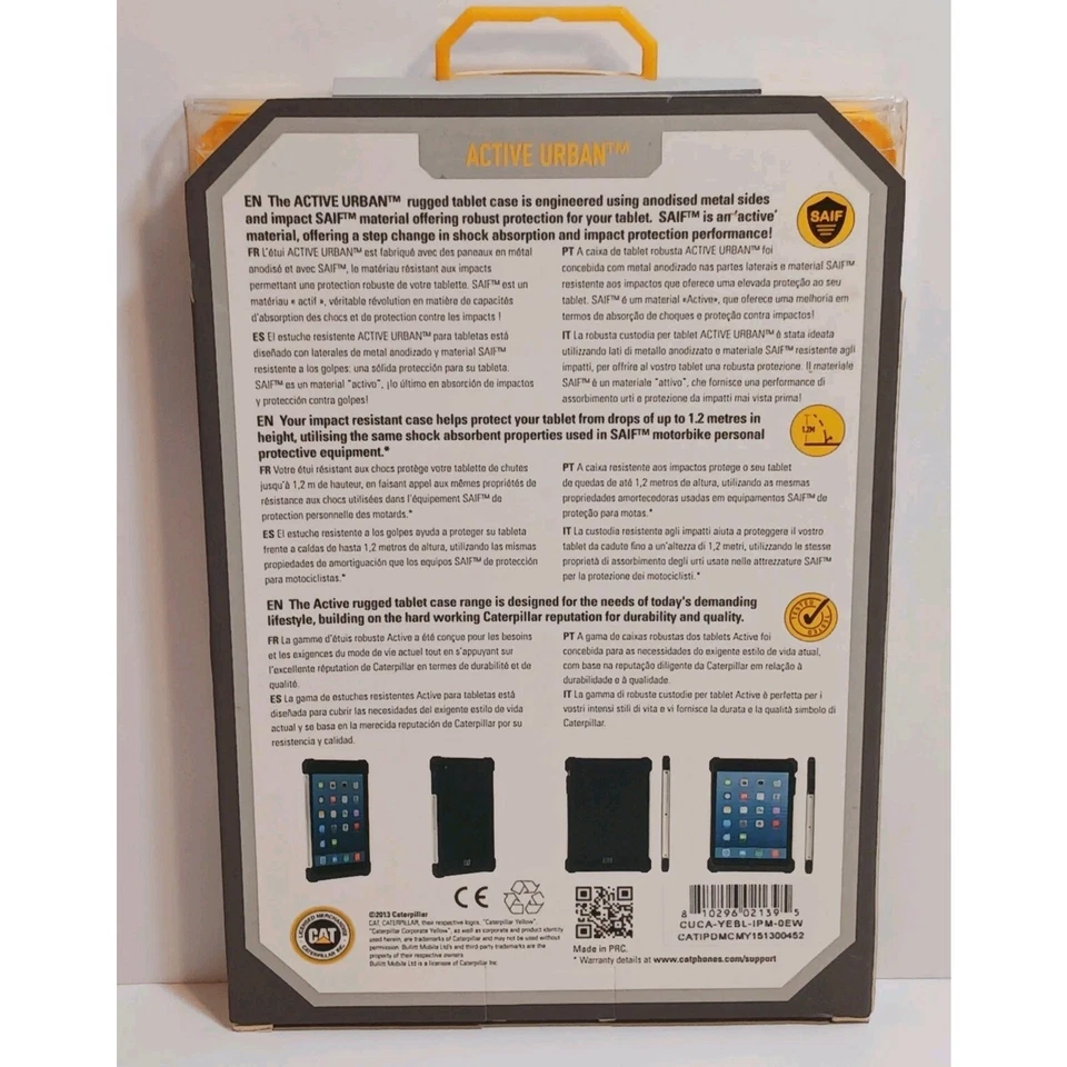 NWT Caterpillar CAT Active Urban Rugged Tablet Case for iPad Mini Yellow - Image 4 of 4