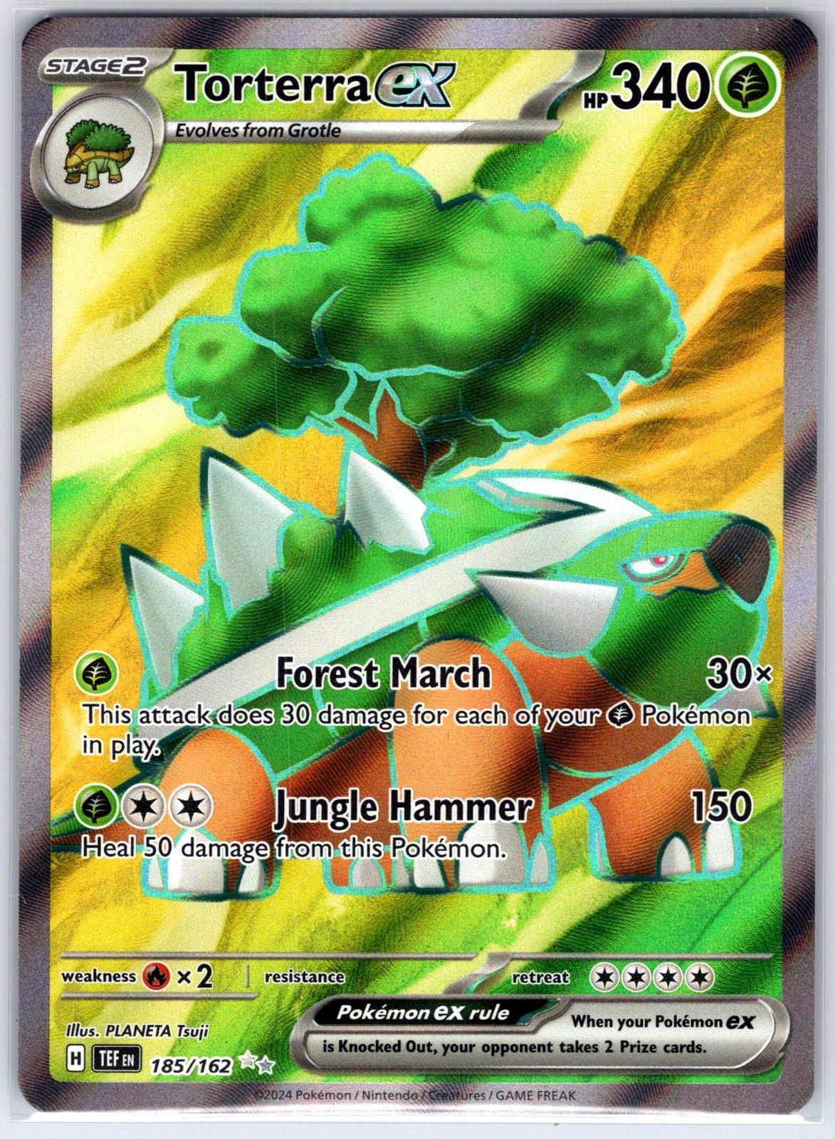 Torterra ex 185/162 Ultra Rare Temporal Forces Pokemon Holo Near Mint