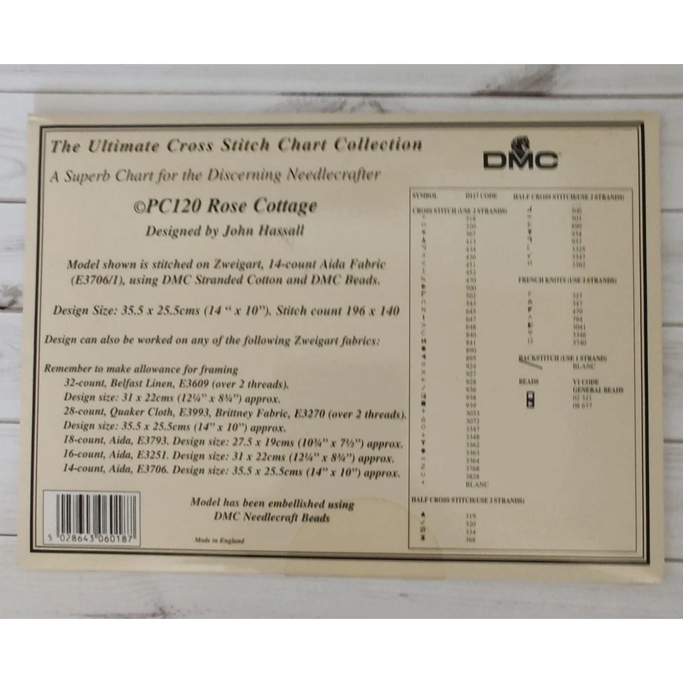 DMC Rose Cottage Cross Stitch Pattern - The Cottage Collection - Image 3 of 3