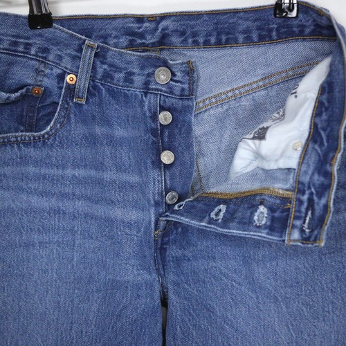 Levi's Premium 501 90s Denim Blue Jeans Womens W27 L30 27x30 Big E - Picture 8 of 23