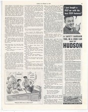 1939 Hudson Automobile Ad Personally Endorsed Used Cars At Your Hudson Dealer