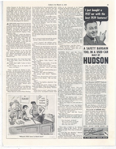 1939 Hudson Automobile Ad: Personally Endorsed Used Cars at your Hudson Dealer