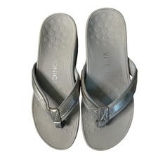 Vionic 380 High Tide Platform Thong Flip Flop Sandals 9 Gray Orthotic Comfort