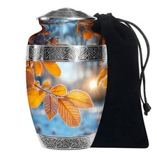 Sunset Leaves Urn For Ashes For Mother  Father Adult Large 10 Inch 