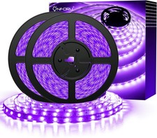 Onforu 32.8ft LED Black Light Strip Kit, 600 Units Lamp Beads, 12V 10M,