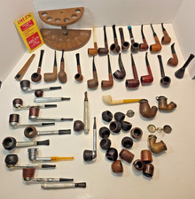 HUGE Lot of Over 50 Vintage Antique Smoking Tobacco Pipes Complete Pipes & Parts