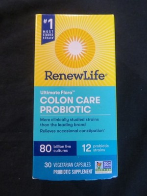 Renew Life Ultimate Flora Colon Care Probiotic 80 Billion 30 Vegetarian Capsules