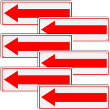 6 Pack Arrow Sign 10 X 3.5 Inch Metal Aluminum Reflective Arrow Directional Sign