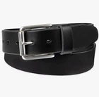 DOCKERS MEN'S BELT BLACK 100% LEATHER - Casual Classic Silver Buckle Size 34