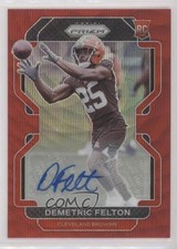 2021 Panini Prizm Rookie Red Wave 83/149 Demetric Felton #411 Auto i5f