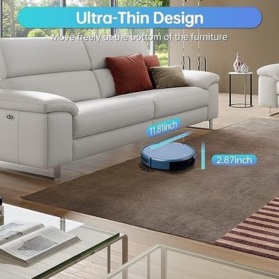ZCWA Robot Vacuum Cleaner Robotic Vacuum and Mop Combo Compatible BR151 - Blue