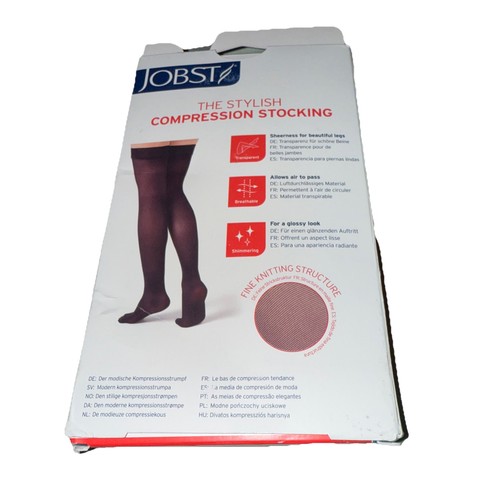 Jobst Thigh High Compression Stocking Natural Beige Lace Sheer 15-20 mmHg Large - Picture 3 of 5