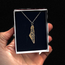 NEW 925 silver, map of Palestine, with necklace silver chain for girls a woman