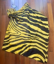Roberto Cavalli  Dress Zebra Black Yellow Sho...