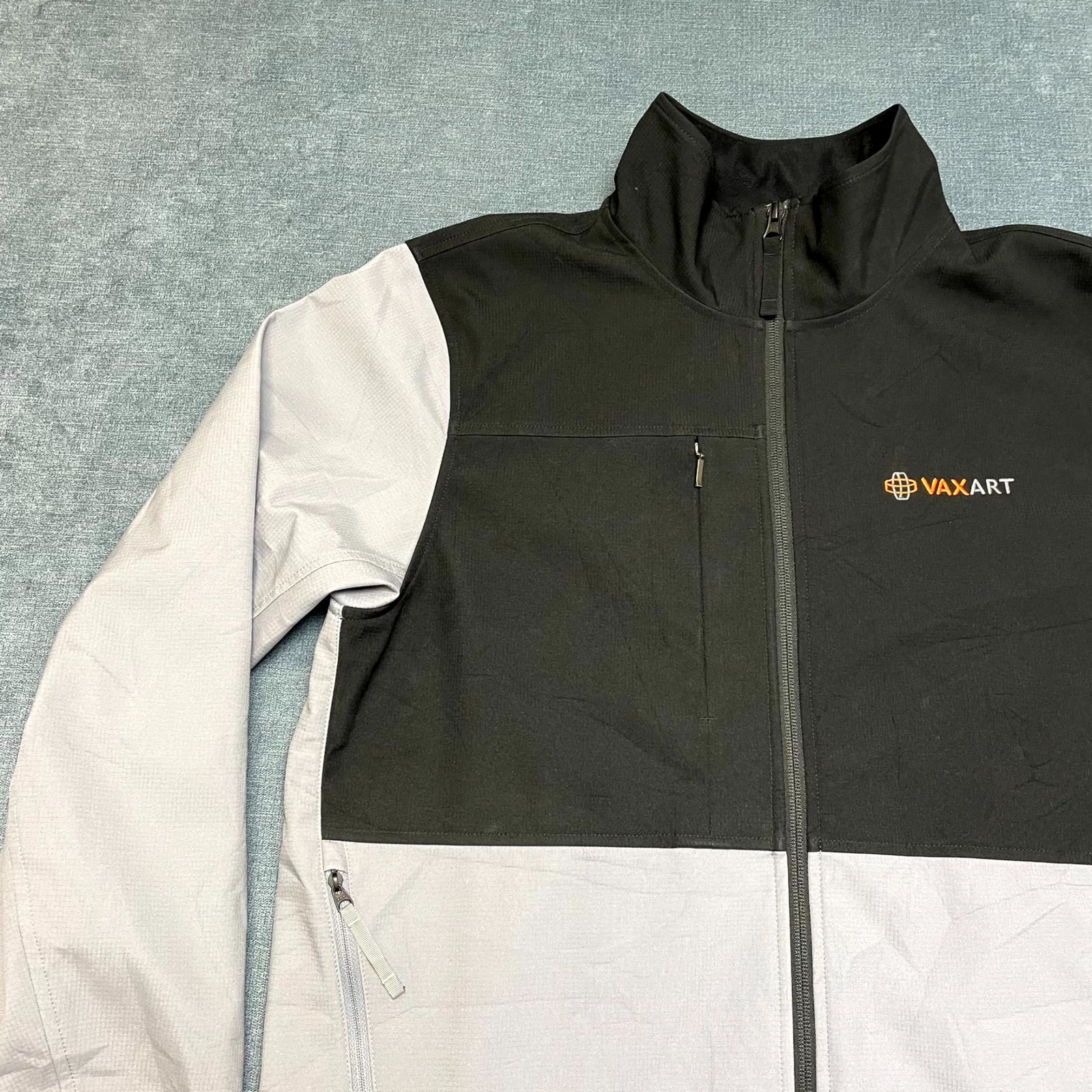 The North Face Vaxart Jacket Mens M Black Gray Full Zip Mock Neck Outdoor Winter thumbnail 6