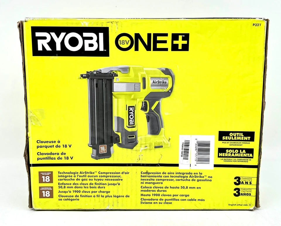 Clavadora Brad AirStrike inalámbrica calibre 18 V Ryobi ONE+ - Usada Foto 3 de 4