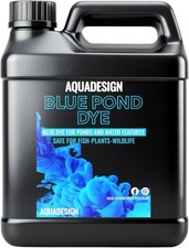 AquaDesign Blue Pond Dye 1000ML Non-Toxic for Ponds & Water Features UK