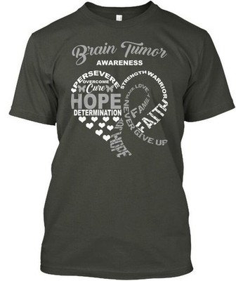Brain Tumor Awareness Tee T-Shirt Made in the USA Size S to 5XL