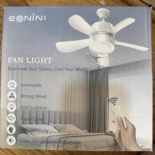 Socket Ceiling Fan w/Light Remote Quiet 5-Blade Screw In E26/27 EZ-Install NWT